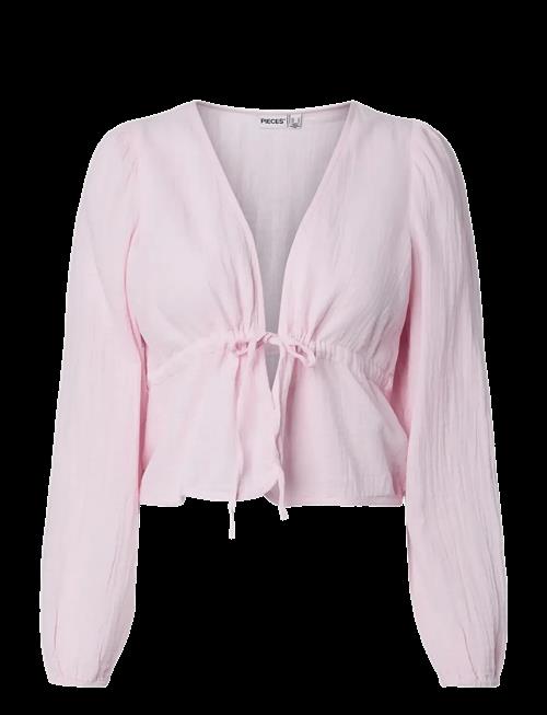 Pieces | Pcsastina Ls V-Neck Tie Top Wvn Msa Bc | S