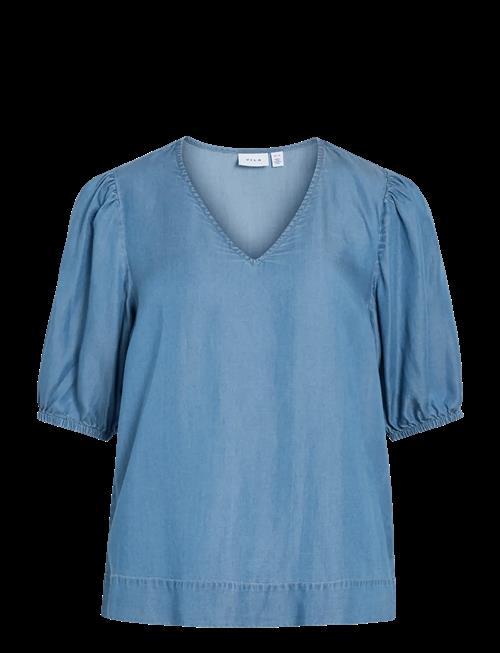 Vila | Vitea V-Neck 2/4 Denim Top | 34