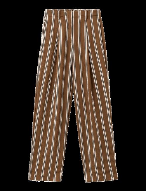 Mango | Pleated Striped Trousers | L