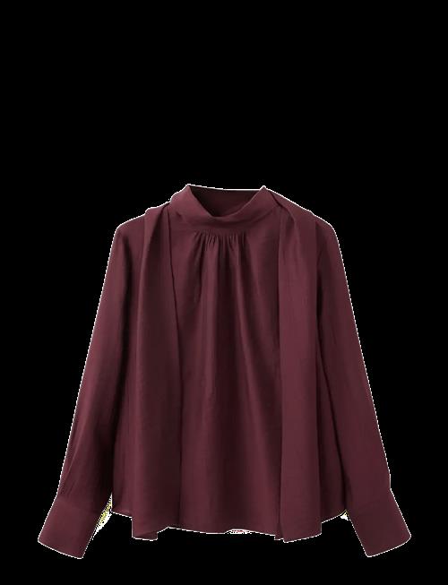 Mango | Long-Sleeve Blouse With A Scarf Collar | S