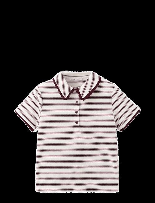 Mango | Scalloped Striped Polo | M