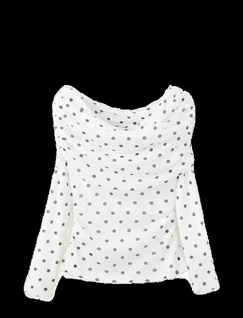 Mango | Polka Dot Strapless Top | M