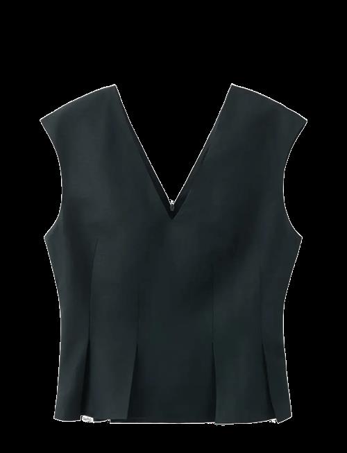 Mango | Cotton Linen Peplum Top | L