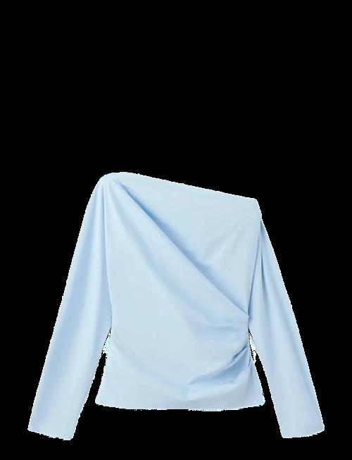 Mango | Cotton Blouse With Asymmetrical Collar | S
