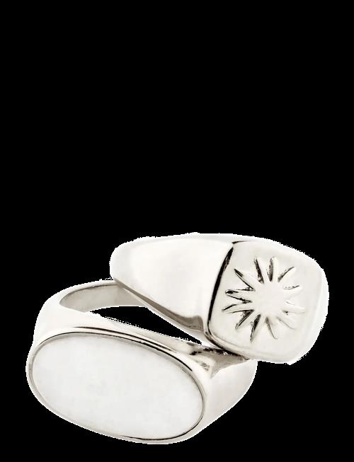 Pilgrim | Prism Rings 2-In-1 Set, Silver-Plated | ONE SIZE