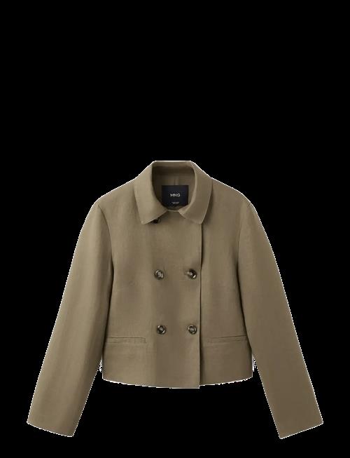 Mango | Double-Breasted Linen Jacket | XL