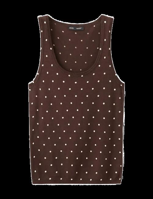 Mango | Polka-Dot Knitted Top | M