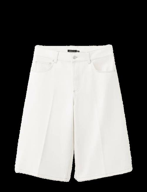 Mango | Straight Mid-Rise Denim Bermuda Shorts | 36