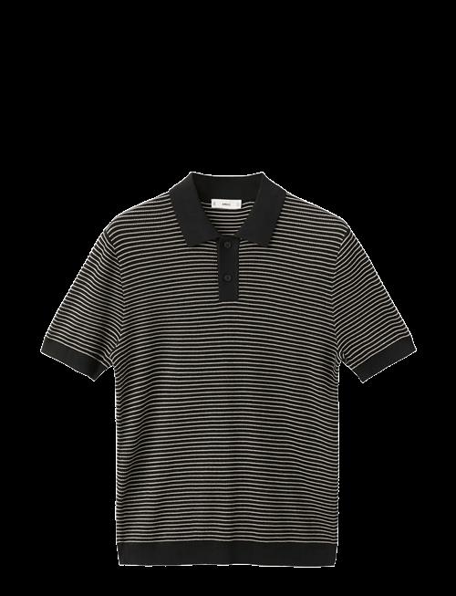 Mango | Striped Knit Cotton Polo Shirt | L