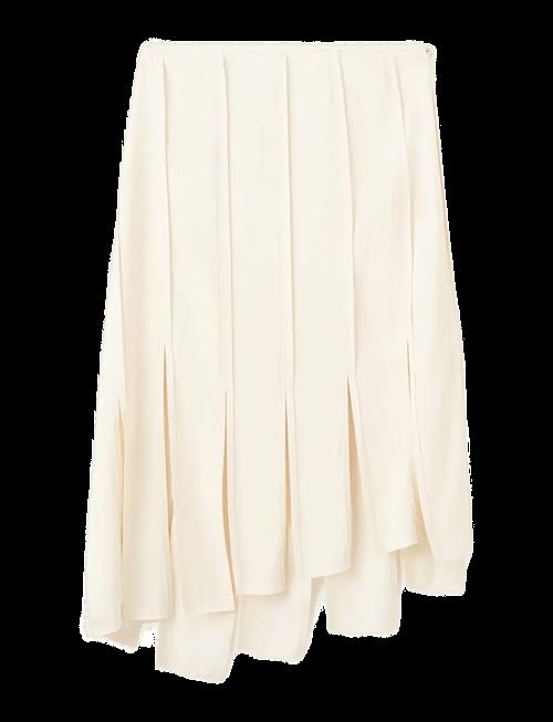Mango | Midi Skirt With Pleated Asymmetric Hem | S