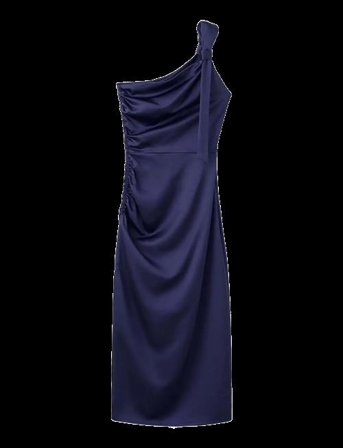 Mango | Asymmetric Side Ruched Dress | L
