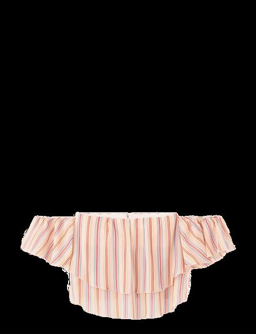 Mango | Ruffles Stripe-Patterned Blouse | L