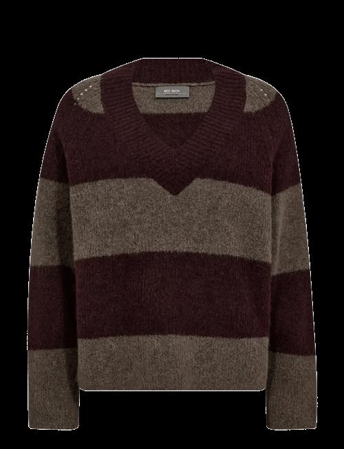 MOS MOSH | Mmtaci Stripe Ls V-Neck Knit | XS