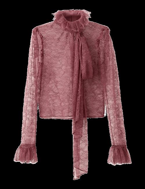 Mango | Lace Blouse With Ruff Collar | M
