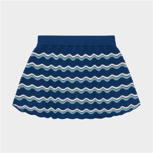 FUB Pointelle-nederdel Deep Indigo  Deep Indigo 120 cm Uld Blå  120 cm  Piger