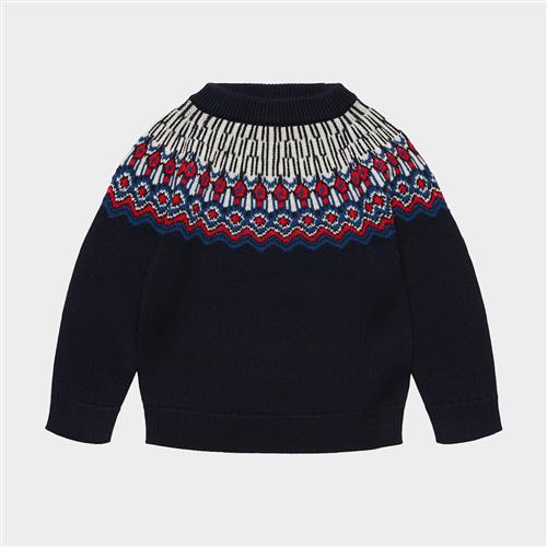 FUB Fair Isle-trøje Dark Navy  Dark Navy 100 cm Uld Marineblå  100 cm  Drenge, Piger