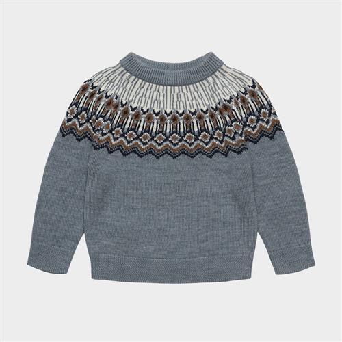 FUB Fair Isle-trøje Steel  Steel 110 cm Uld Grå  110 cm  Drenge, Piger