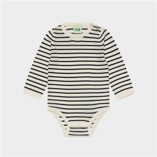 FUB Baby Body Ecru Navy  Ecru Navy 74 cm Uld Marineblå  74 cm  Drenge, Piger
