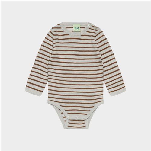 FUB Baby Body Light Grey Melange Hazel Melange  Light Grey Melange Hazel Melange 68 cm Uld Blå  68 cm