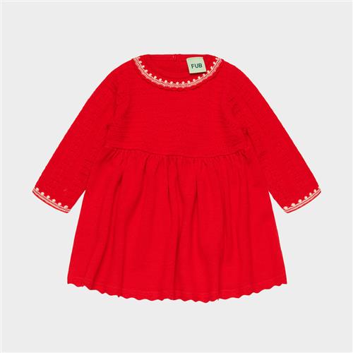 FUB Babykjole Classic Red  Classic Red 86 cm Uld Rød  86 cm  Piger