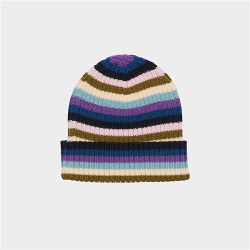 FUB Ribbeanie Multi Stripe (02)  Multi Stripe (02) 100/120 cm Uld Blå  100/120 cm  Drenge