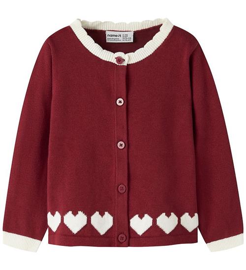Name it Cardigan - Strik - NMFRALBOS - Red Dahlia