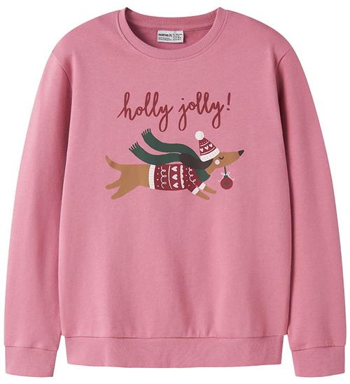 Name It Sweatshirt - NkfVertrud - Wild Rose/Holly Jolly