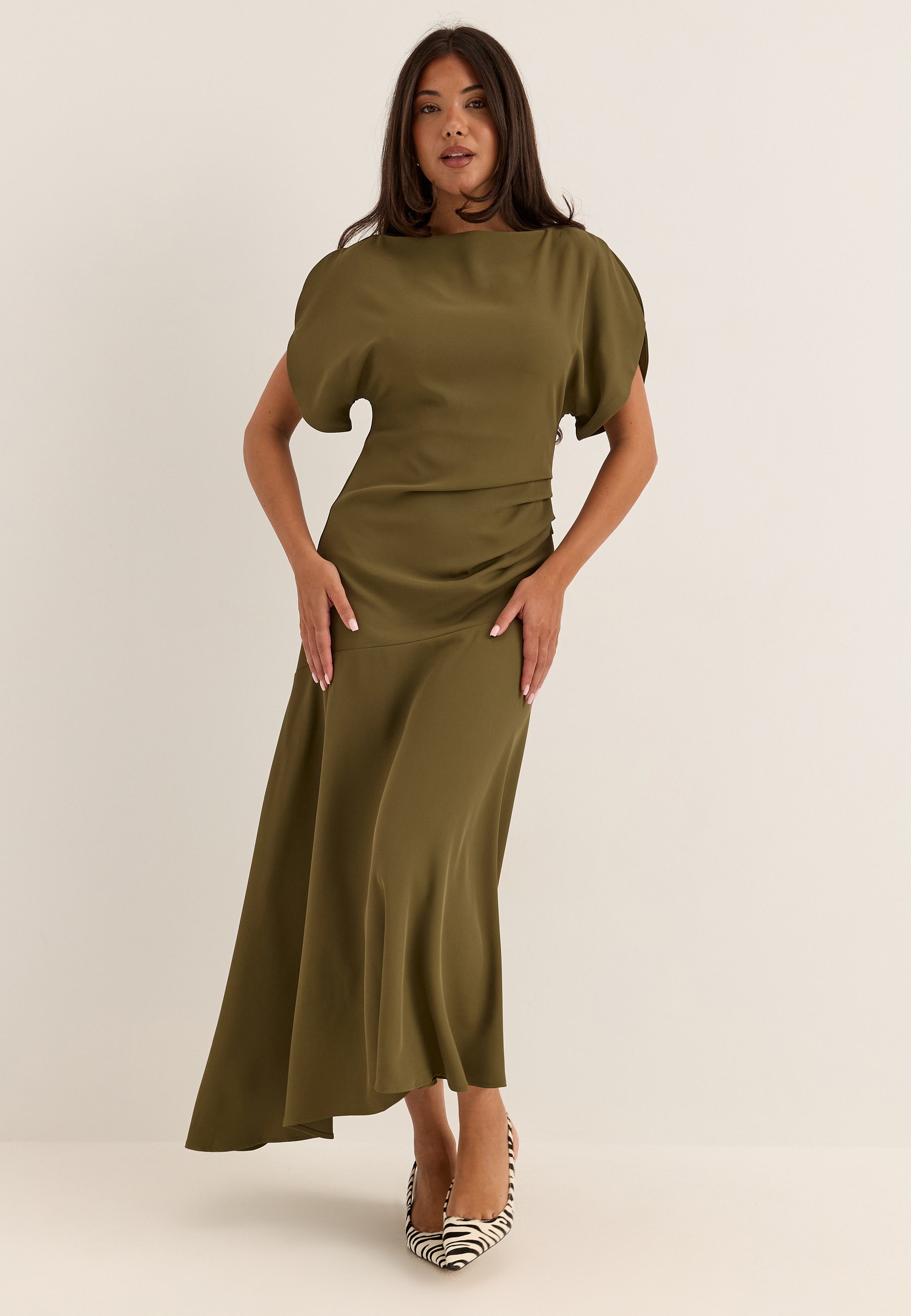 BUBBLEROOM OCCASION Rounded Sleeve Maxi Dress