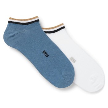 BOSS Strømper 2P AS Uni Stripe CC Hvid/Blå Str 43/46