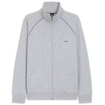 BOSS Mix and Match Zip Jacket Gråmelerad bomuld Medium Herre