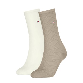 Tommy Hilfiger Strømper 2P Women Flag Print Socks Sand Str 35/38 Dame