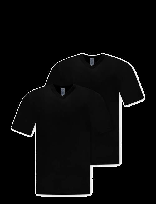 Schiesser | Short-Sleeve Jersey T-Shirt, 2-Pack, V-Neck, White - American T-Shirt | XXXL