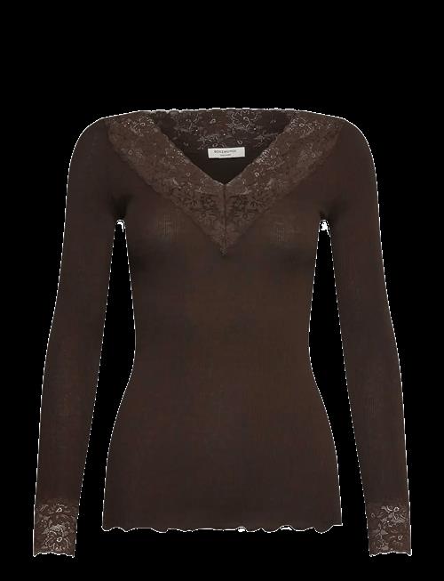 Rosemunde | Rwbernadine Organic Ls V-Neck Lace | XL