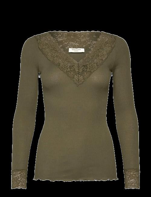 Rosemunde | Rwbernadine Organic Ls V-Neck Lace T-Shirt | M