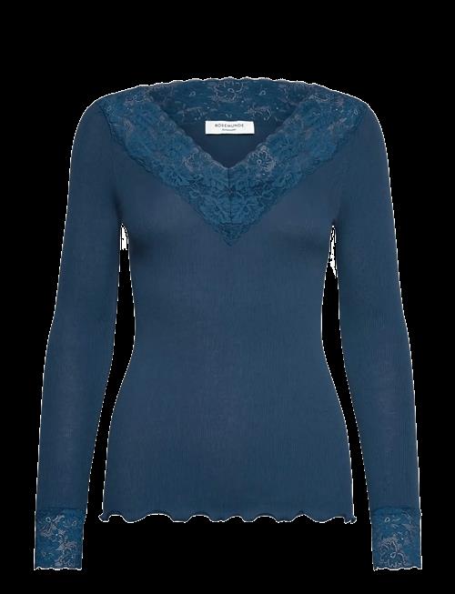 Rosemunde | Rwbernadine Organic Ls V-Neck Lace T-Shirt | XS