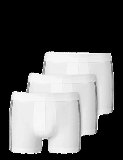 Schiesser | 3-Pack Of White Striped Shorts - 95/5 | L