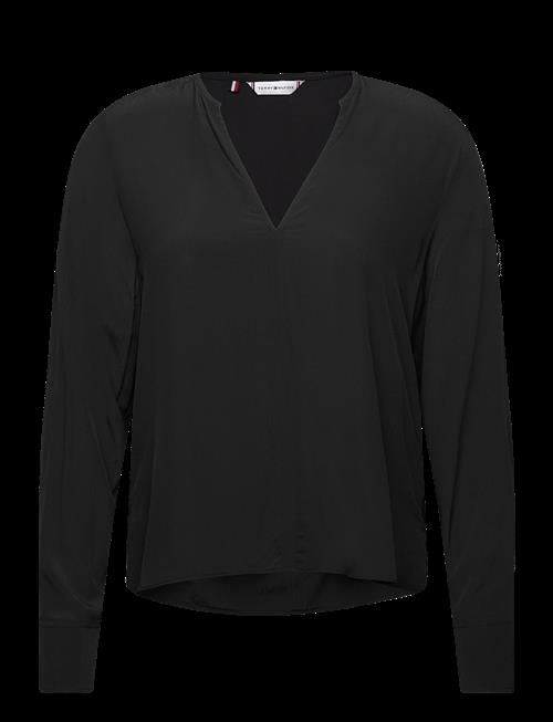 Tommy Hilfiger | Viscose Crepe V-Neck Blouse | 36