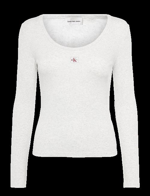Calvin Klein Jeans | Ls Woven Label 2X2 Baby Rib Scoo | L