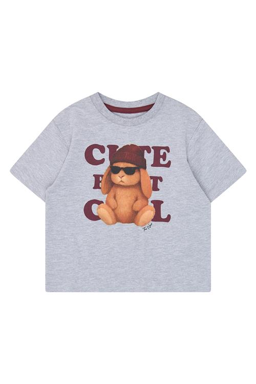 The New Siblings Vernisha T-shirt Light Grey Melange  Light Grey Melange 98 cm  Grå  98 cm  Piger