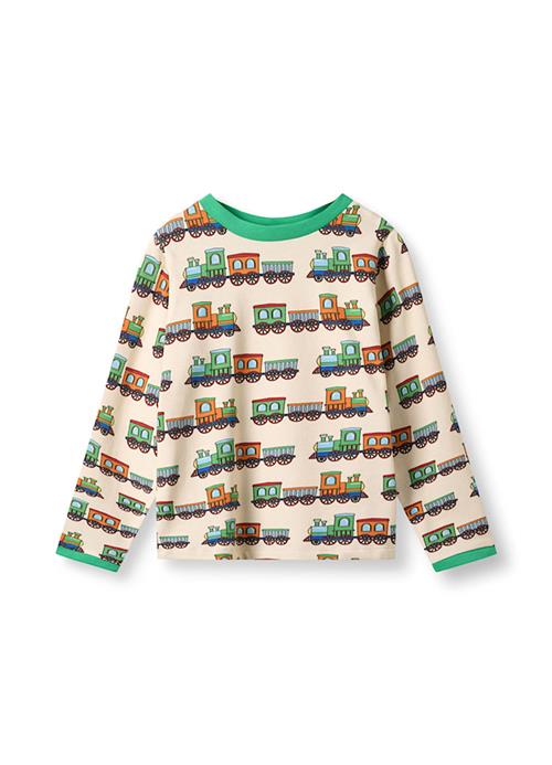 Småfolk Elstar Long-Sleeved Top With Trains Seal 5-6 Y  Grøn  5-6 år  Drenge, Piger