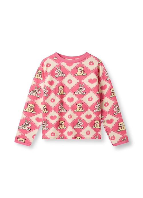 Småfolk Elstar Long-Sleeved Top With Teddy Bears Rosewood 7-8 Y  Lyserød  7-8 år  Piger