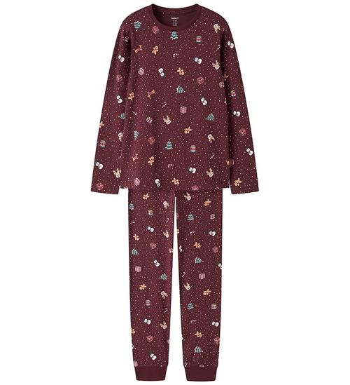 Name It Nattøj - 2-delt - NknVismas - Burgundy/Christmas