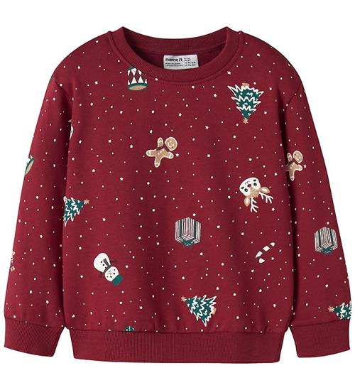 Name It Bluse - NmnVohom - Red Dahlia/Christmas