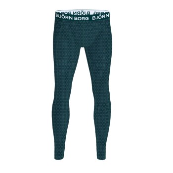 Björn Borg Lange Underbukser Cotton Stretch Long Johns Blå/Grøn bomuld X-Large Herre
