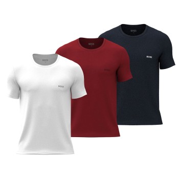 BOSS 3P Classic Regular Fit Crew Neck T-Shirt Rød/Blå bomuld Medium Herre
