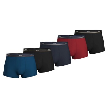 BOSS 5P Essential Trunks Rød/Blå bomuld Large Herre