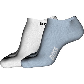 BOSS Strømper 2P Logo Bamboo Ankle Socks Blå/Lyseblå Bambus Str 43/46 Herre