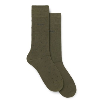 BOSS Strømper 2P Mini Dots Bamboo Socks Militærgrøn  Str 39/42 Herre