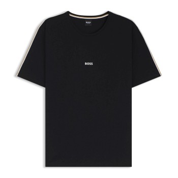 BOSS Unique T-Shirt Sort/Hvid bomuld Medium Herre