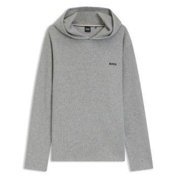 BOSS Waffle Hoodie Grå Large Herre